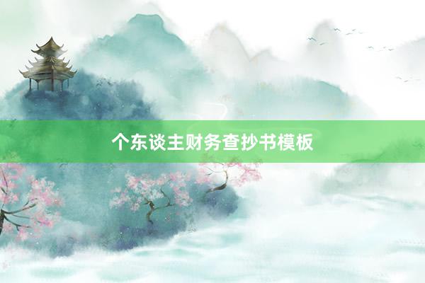 个东谈主财务查抄书模板