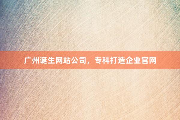 广州诞生网站公司，专科打造企业官网
