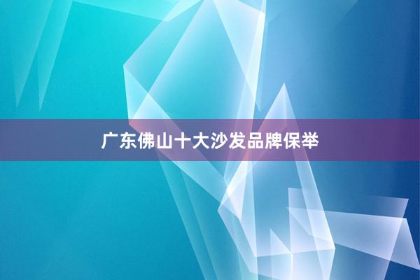 广东佛山十大沙发品牌保举