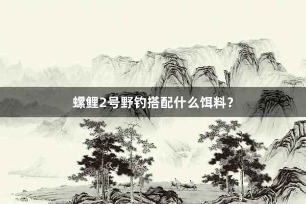 螺鲤2号野钓搭配什么饵料？